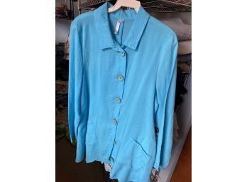 Lulu B Cover Up - New - Turquoise Cotton Size M