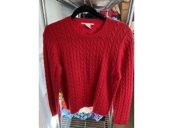 Evelyn Grace Red Cashmere Sweater - Tagged Large (looks Smaller)