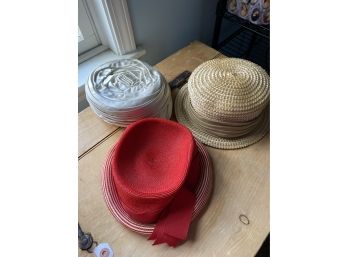 Collection Of Three Vintage Hats In Good Condition!