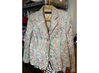 Dana Buchman Size 12 Floral Pattern Jacket