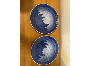 Pair Of Collectible Americana Bicentennial Plates - Royal Copenhagen