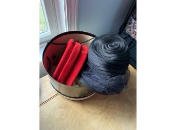 Vintage Hats With Hat Box Red And Black