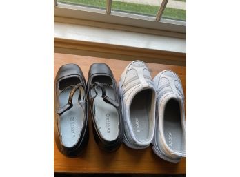 Two Pair Of Comfort Shoes - Aragon  6.5  And  Sporto 7 - Both Little Wear