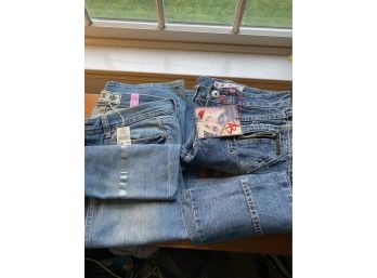 Two Pair Of New Jeans Size 3/4 - Pink And Ab Jeans