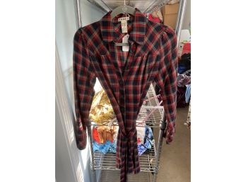 Adorable Short Button Down Plaid Dress - Sz Small