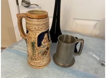 Drink Vessels - Pewter Mug And Beer Stein From Japan