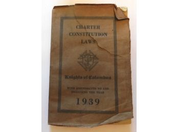 Book: 'KNIGHTS OF COLUMBUS Charter Constitution Laws, 1939