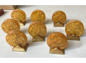 8 PLace Card Holders?, Drawer Pulls? ???? Art Deco?