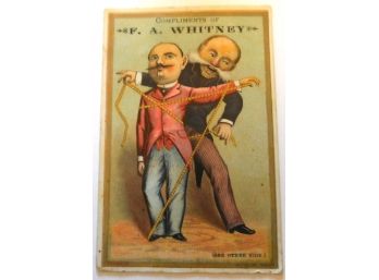 ANTIQUE Trade Card 'P.A. WHITNEY CLOTHING' For Gents, Brattleboro, VT