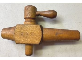 Vintage Wooden KEG TAP Marked 'X3X'