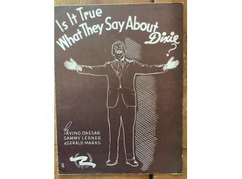 1936 Sheet Music 'Is It True What They Say About Dixie', Cover-Blackface