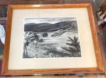 Framed Print VIETNAM ERA Helicopter Scene