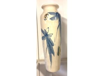 STUNNING Signed Art Pottery Vase, 15' Tall