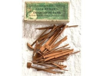 ANTIQUE 'JACK STRAWS' Game, Original Box