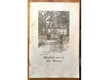 1947 Book 'WICKFORD (Rhode Island) AND ITS OLD HOUSES'