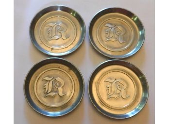 Four Vintage Coasters With The Letter 'R'