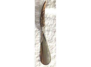 Stag Handle Shoe Horn With Sterling Embellishment