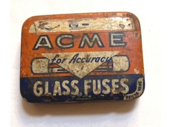 Vintage 'ACME GLASS FUSES' Tin