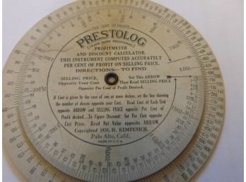 'PRESTOLOG ' PROFIT METER