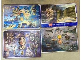 FOUR WW II MILITARY POSTERS