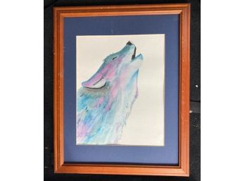 Watercolor Of A Howling Wolf