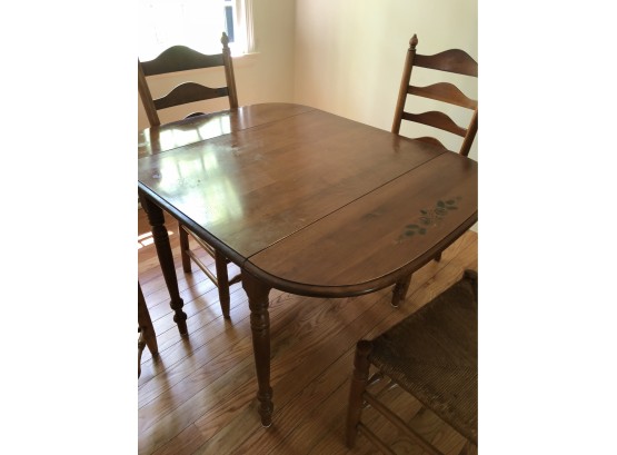 Hitchcock Drop Leaf Dining Table And Four Chairs