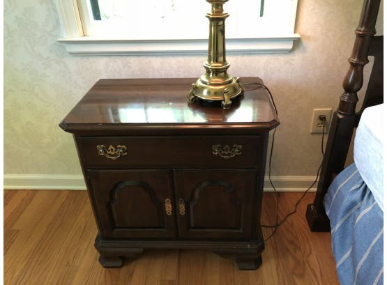 Ethan Allan Night Table With One Drawer And Two Door Cabinet