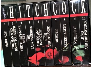 Ten Movie Set Of Alfred Hitchcock VHS Movies