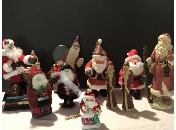 Ho-Ho-Ho Lot Of Ten Santas