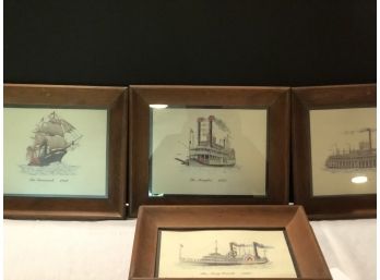 Group Of Six Prints Of Ships