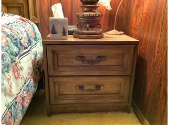 Pair Of Bedside Tables, Oak Mission Vintage Style, 220