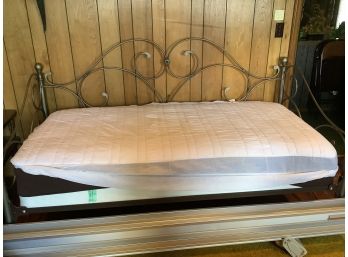 Twin Metal Bed Frame With Swirls, Ability To Have A Trundle, 35