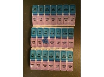 Pair 4x Daily Pill Boxes, 18