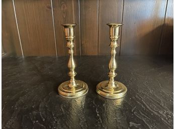 Pair Of Gold Colored Candlesticks, 320