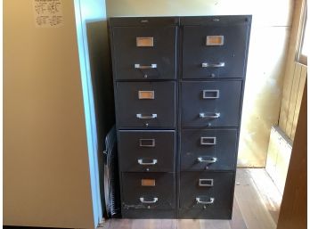 Pair Of Dark Grey Pair Of Metal Filing Cabinets, 4 Tall, 207