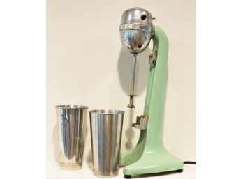 Vintage Hamilton Corded Malted Milkshake Machine - Green Enamel & Stainless Steel