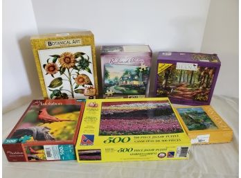 Six Assorted Nature & Flowers Jigsaw Puzzles