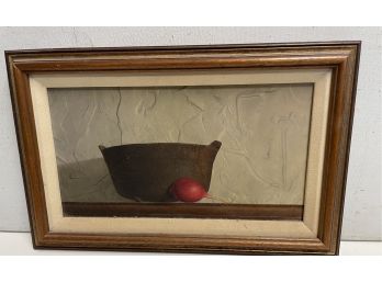 Fabulous American Realist Still Life Oil Painting  Of A  Vegetable  And A Bowl .