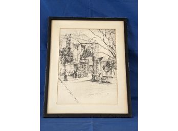 Elizabeth O'Neill Verner (1883-1979) South Carolina Lithograph 'Washington Park' With Gallery Label