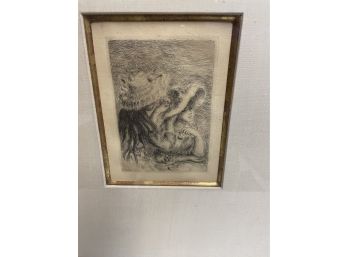 Original Etching By Auguste Renoir . Chapeau Epingle .