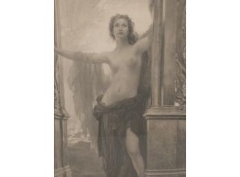 The Gates Of Dawn Antique 1901 Vienna Aquatint Engraving Herbert James Draper Beautiful Nude Classicist Aurora