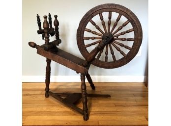 Antique Wooden Spinning Wheel