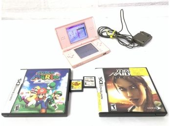 Pink Nintendo DS Lite USG-001 With Four Games