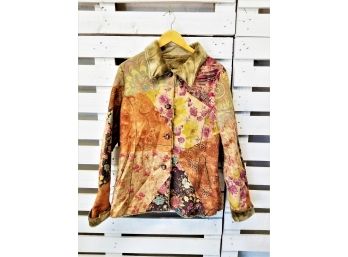 Women's Multicolor Print Faux Fur Jacket By Greenfield Collection Size Extra Large