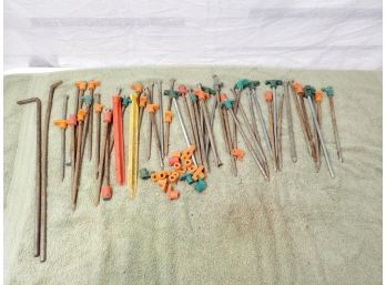 Assortment Of Steel & Plastic Tent Canopy Spikes