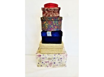 Nine Decorative Storage Boxes In Various Sizes