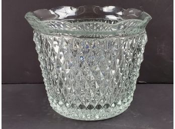 Vintage Diamond Point Crystal Bowl / Ice Bucket