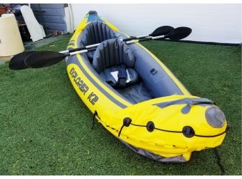 10ft Intex Explorer K2 Two-Person Inflatable Kayak With Aluminum Oars - SEE DESCRIPTION!!