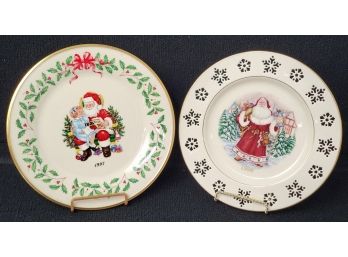 1997 & 1998 Lenox Collectible Porcelain Holiday Plates