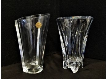 Waterford 4 Point Vase & Cristal D'Arques Heart Shape Vase